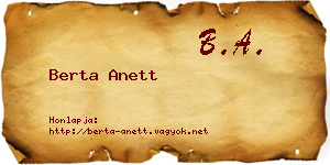 Berta Anett névjegykártya